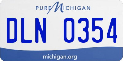 MI license plate DLN0354
