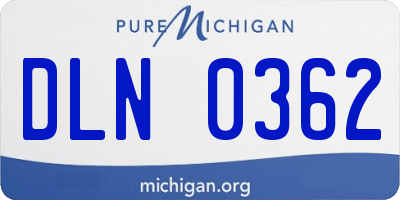 MI license plate DLN0362