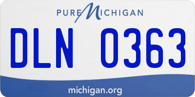 MI license plate DLN0363