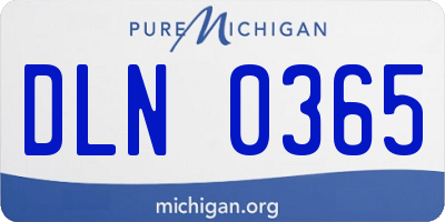 MI license plate DLN0365