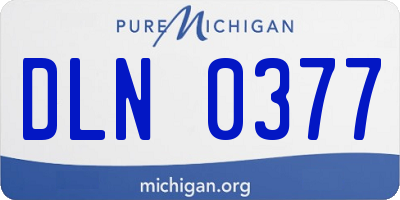 MI license plate DLN0377