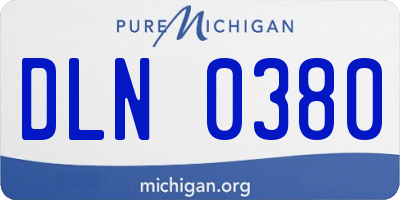 MI license plate DLN0380