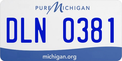 MI license plate DLN0381