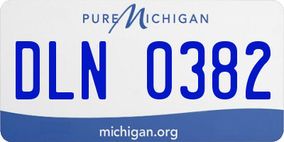 MI license plate DLN0382