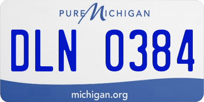 MI license plate DLN0384