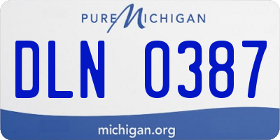 MI license plate DLN0387