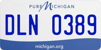 MI license plate DLN0389
