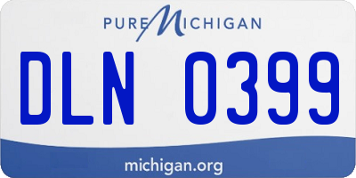 MI license plate DLN0399