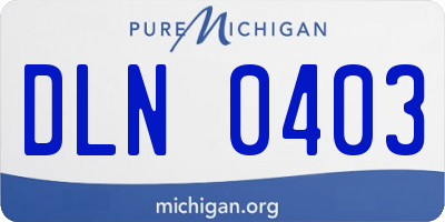 MI license plate DLN0403