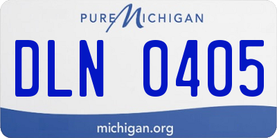 MI license plate DLN0405