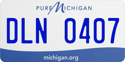 MI license plate DLN0407