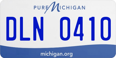 MI license plate DLN0410