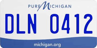 MI license plate DLN0412
