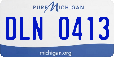 MI license plate DLN0413