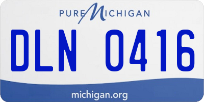 MI license plate DLN0416