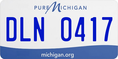 MI license plate DLN0417