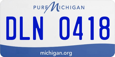 MI license plate DLN0418