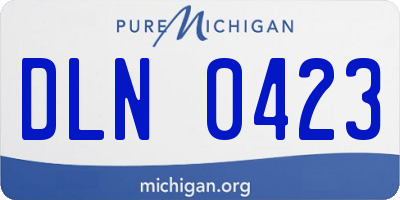 MI license plate DLN0423