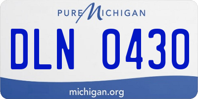 MI license plate DLN0430