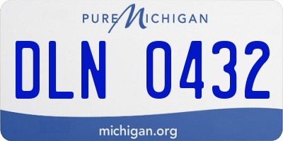 MI license plate DLN0432