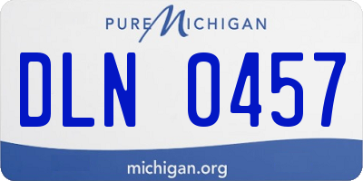 MI license plate DLN0457