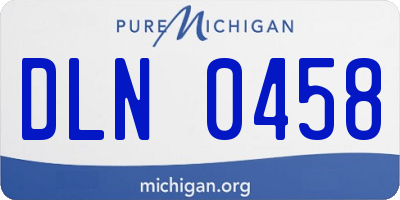 MI license plate DLN0458