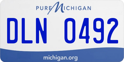 MI license plate DLN0492
