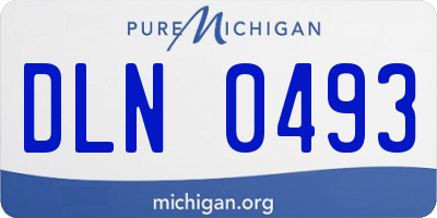 MI license plate DLN0493