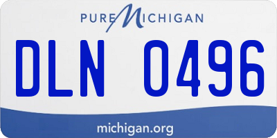 MI license plate DLN0496