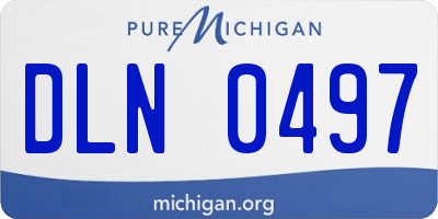 MI license plate DLN0497