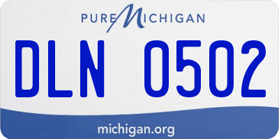 MI license plate DLN0502