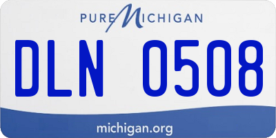 MI license plate DLN0508