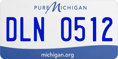 MI license plate DLN0512