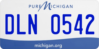 MI license plate DLN0542