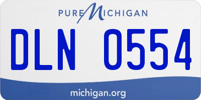 MI license plate DLN0554