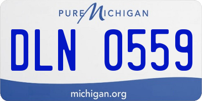 MI license plate DLN0559