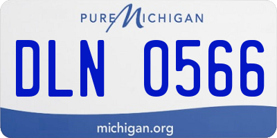 MI license plate DLN0566