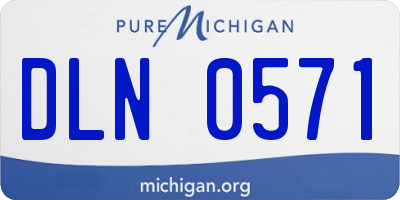 MI license plate DLN0571