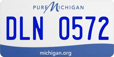 MI license plate DLN0572