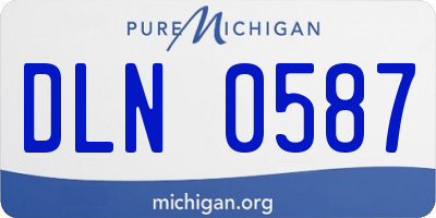 MI license plate DLN0587