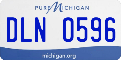 MI license plate DLN0596