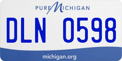 MI license plate DLN0598