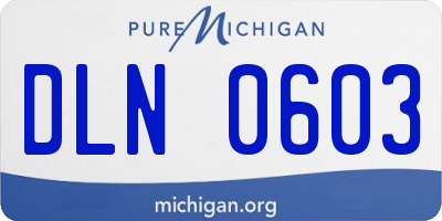 MI license plate DLN0603