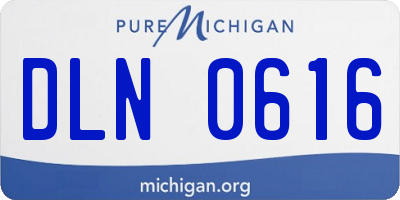 MI license plate DLN0616