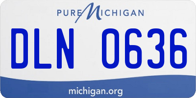 MI license plate DLN0636
