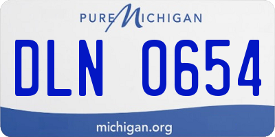 MI license plate DLN0654