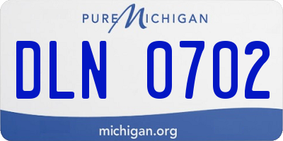 MI license plate DLN0702