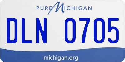 MI license plate DLN0705