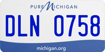 MI license plate DLN0758