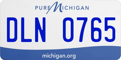 MI license plate DLN0765